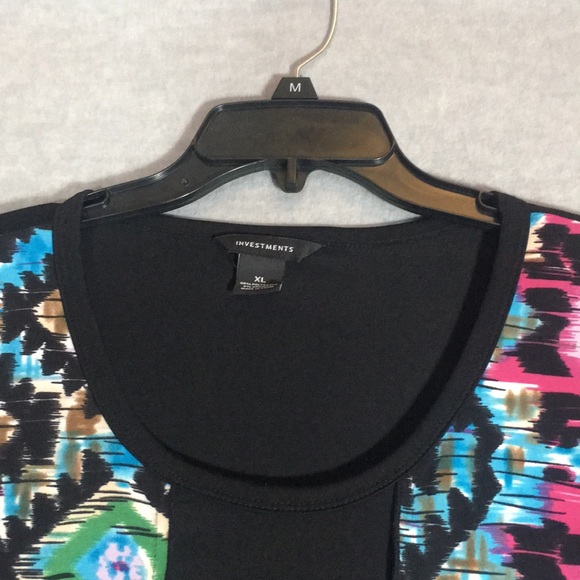 INVESTMENTS  Stretch Jersey Knit Color Block Shark-Bite Front Hem Defined Waist - Picture 3 of 16